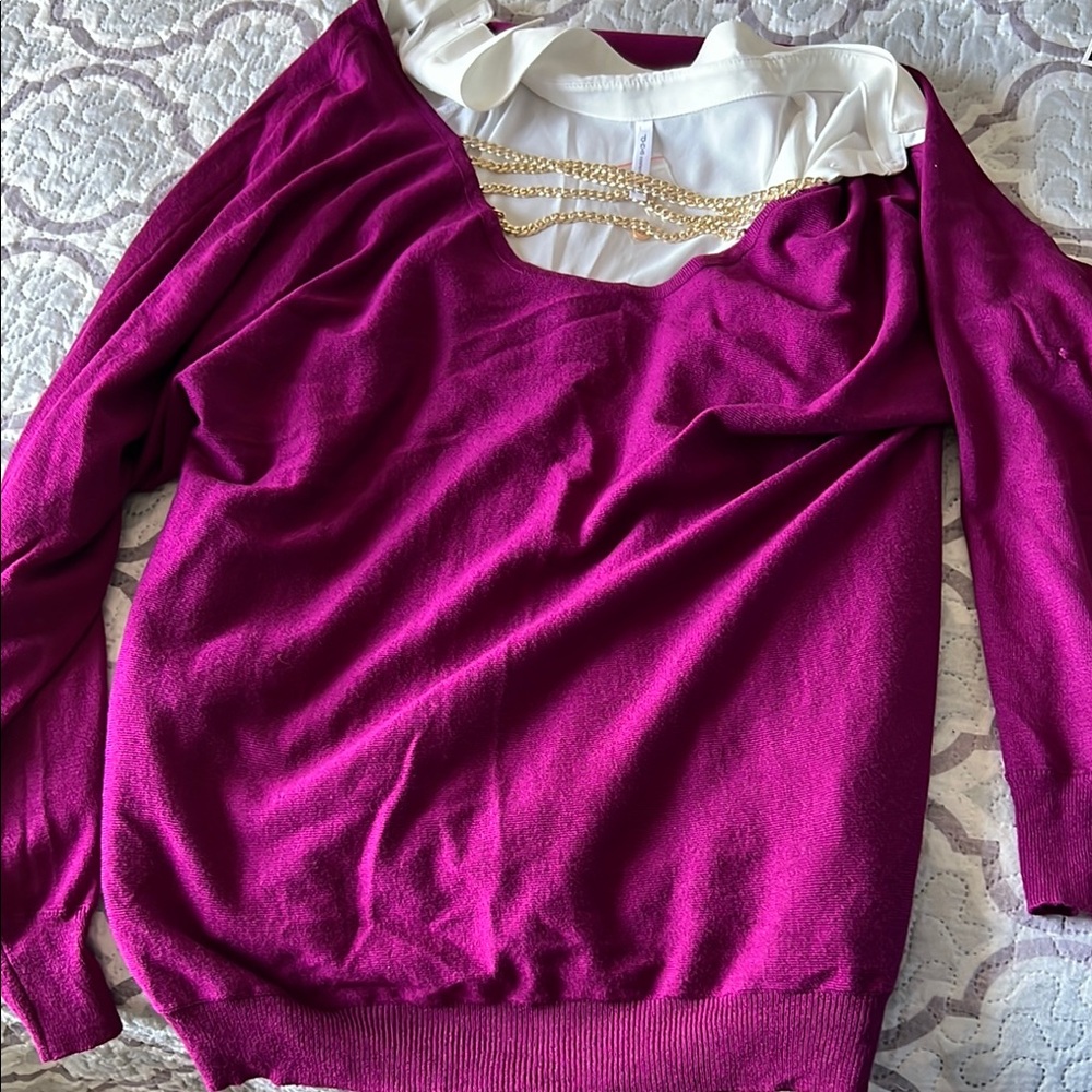 DNA Couture Pink Off-the-Shoulder Sweater